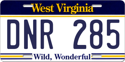 WV license plate DNR285
