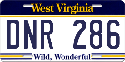 WV license plate DNR286