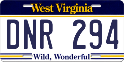 WV license plate DNR294