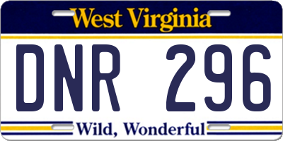 WV license plate DNR296