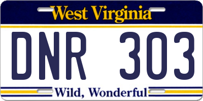 WV license plate DNR303