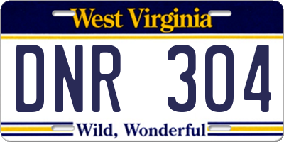 WV license plate DNR304