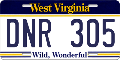 WV license plate DNR305