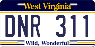 WV license plate DNR311