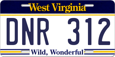 WV license plate DNR312