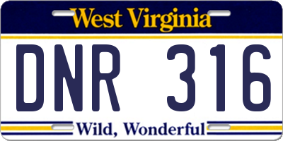 WV license plate DNR316
