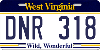 WV license plate DNR318