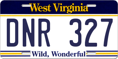 WV license plate DNR327
