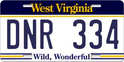 WV license plate DNR334