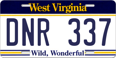 WV license plate DNR337