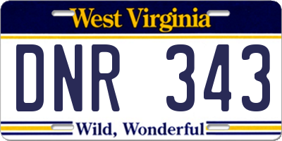 WV license plate DNR343