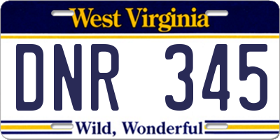WV license plate DNR345