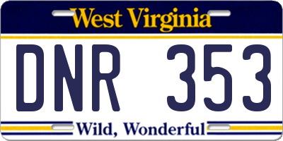 WV license plate DNR353