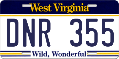 WV license plate DNR355