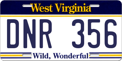 WV license plate DNR356