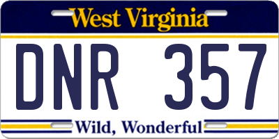 WV license plate DNR357