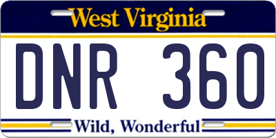 WV license plate DNR360