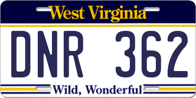 WV license plate DNR362