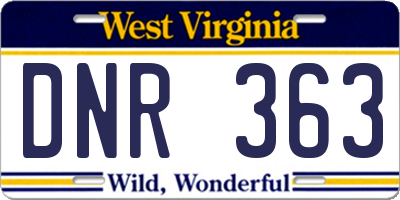 WV license plate DNR363
