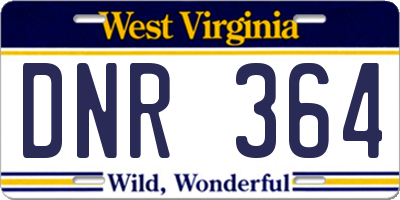 WV license plate DNR364