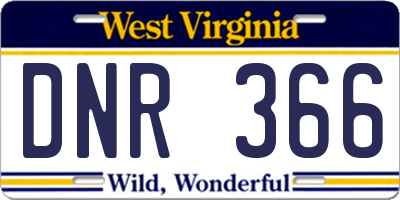 WV license plate DNR366