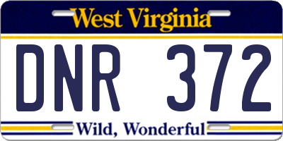 WV license plate DNR372