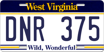 WV license plate DNR375