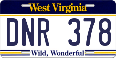 WV license plate DNR378