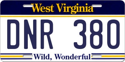 WV license plate DNR380