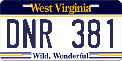 WV license plate DNR381