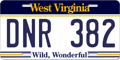 WV license plate DNR382