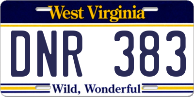 WV license plate DNR383