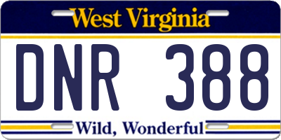 WV license plate DNR388