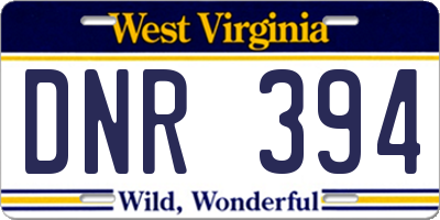 WV license plate DNR394