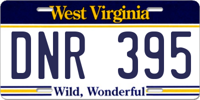 WV license plate DNR395