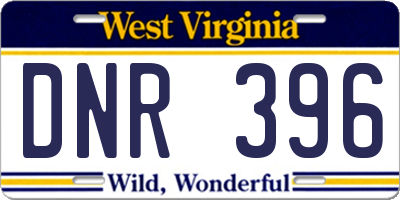 WV license plate DNR396