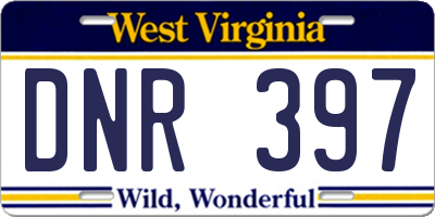 WV license plate DNR397