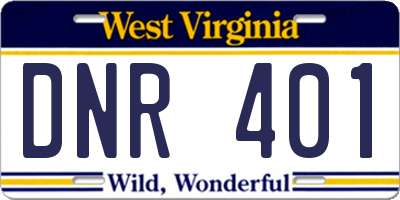 WV license plate DNR401