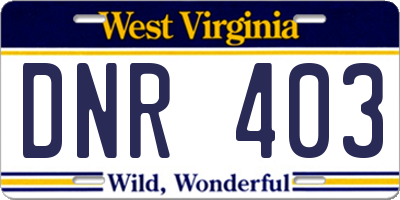 WV license plate DNR403