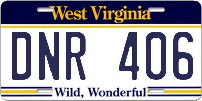 WV license plate DNR406