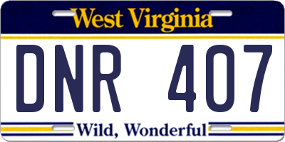 WV license plate DNR407