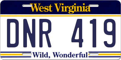 WV license plate DNR419