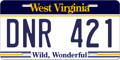 WV license plate DNR421