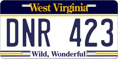 WV license plate DNR423