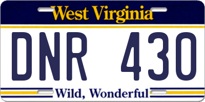 WV license plate DNR430