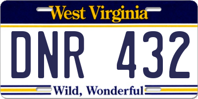 WV license plate DNR432