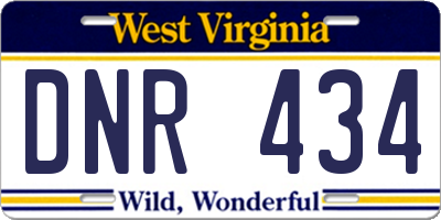 WV license plate DNR434