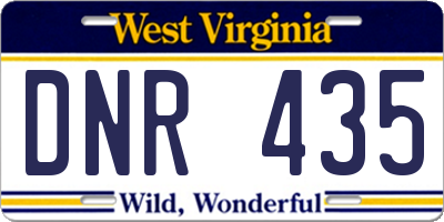 WV license plate DNR435
