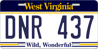 WV license plate DNR437