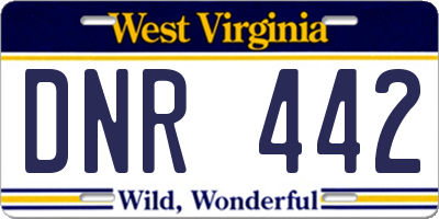 WV license plate DNR442